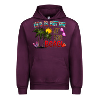 Mauve Wine life is better at the beach Urban Hoodie - CowhideDigitalArt