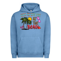 Pigment Pebble Blue life is better at the beach Urban Hoodie - CowhideDigitalArt