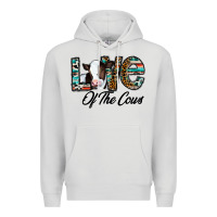 Dove Grey love of the cows Premium Hoodie - CowhideDigitalArt