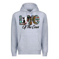 Heather Grey love of the cows Premium Hoodie - CowhideDigitalArt