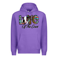 Purple love of the cows Premium Hoodie - CowhideDigitalArt
