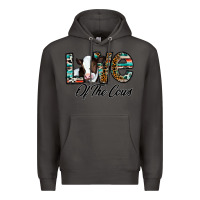 Smoke love of the cows Premium Hoodie - CowhideDigitalArt