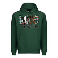 Sports Green love of the cows Premium Hoodie - CowhideDigitalArt