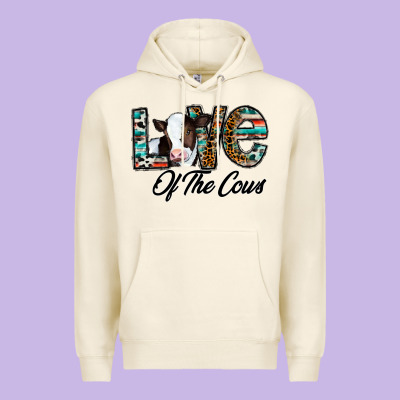 Love Of The Cows Premium Hoodie Designed By Cowhidedigitalart