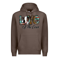 Coffee love of the cows Premium Hoodie - CowhideDigitalArt