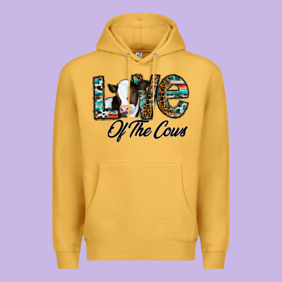 Love Of The Cows Premium Hoodie Designed By Cowhidedigitalart