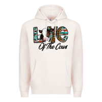 Pale Pink love of the cows Premium Hoodie - CowhideDigitalArt