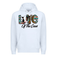 White love of the cows Premium Hoodie - CowhideDigitalArt