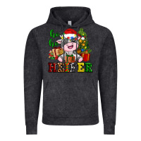 Vintage Black ho ho heifer little cute christmas cow Vintage Hoodie - AdoDesignShop
