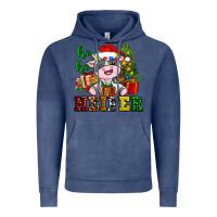 Vintage Denim ho ho heifer little cute christmas cow Vintage Hoodie - AdoDesignShop