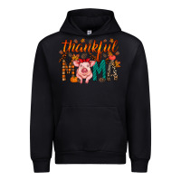 Black thankful mama pig Urban Hoodie - RacoonDesign