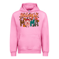 Fuchsia Pink thankful mama pig Urban Hoodie - RacoonDesign