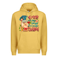 Antique Gold drink in my hand toes in the sand Premium Hoodie - HRA Design Shop