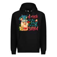 Black drink in my hand toes in the sand Premium Hoodie - HRA Design Shop