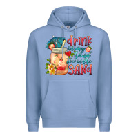 Colony Blue drink in my hand toes in the sand Premium Hoodie - HRA Design Shop