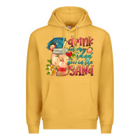 Mustard drink in my hand toes in the sand Premium Hoodie - HRA Design Shop