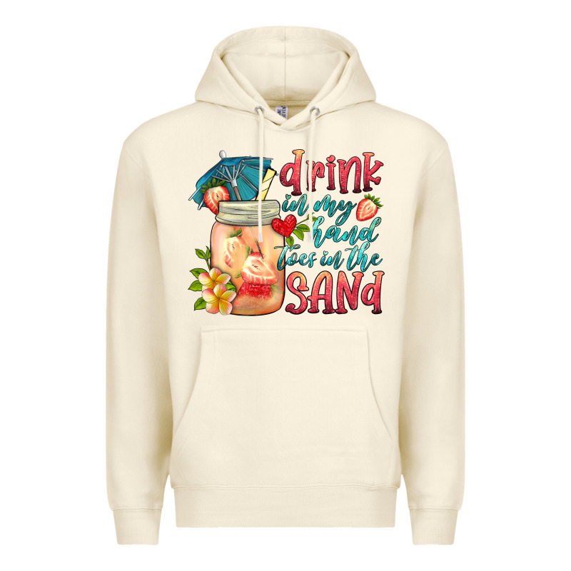 Drink In My Hand Toes In The Sand Premium Hoodie by HRA Design Shop | Teevron