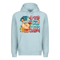 Blue Mist drink in my hand toes in the sand Premium Hoodie - HRA Design Shop