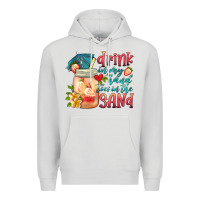 Dove Grey drink in my hand toes in the sand Premium Hoodie - HRA Design Shop