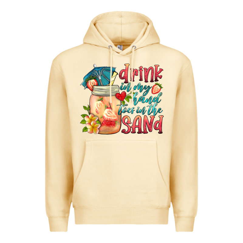 Drink In My Hand Toes In The Sand Premium Hoodie by HRA Design Shop | Teevron