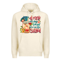 Tofu drink in my hand toes in the sand Premium Hoodie - HRA Design Shop