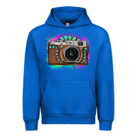 Cobalt tie dye gemstone vintage camera Urban Hoodie - FaDigitalArtStudio