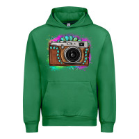 Emerald tie dye gemstone vintage camera Urban Hoodie - FaDigitalArtStudio
