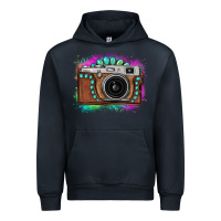 Navy tie dye gemstone vintage camera Urban Hoodie - FaDigitalArtStudio
