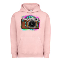 Pigment Salmon tie dye gemstone vintage camera Urban Hoodie - FaDigitalArtStudio
