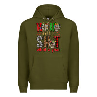 Army Green ho ho holly shit what a year Premium Hoodie - FaDigitalArtStudio