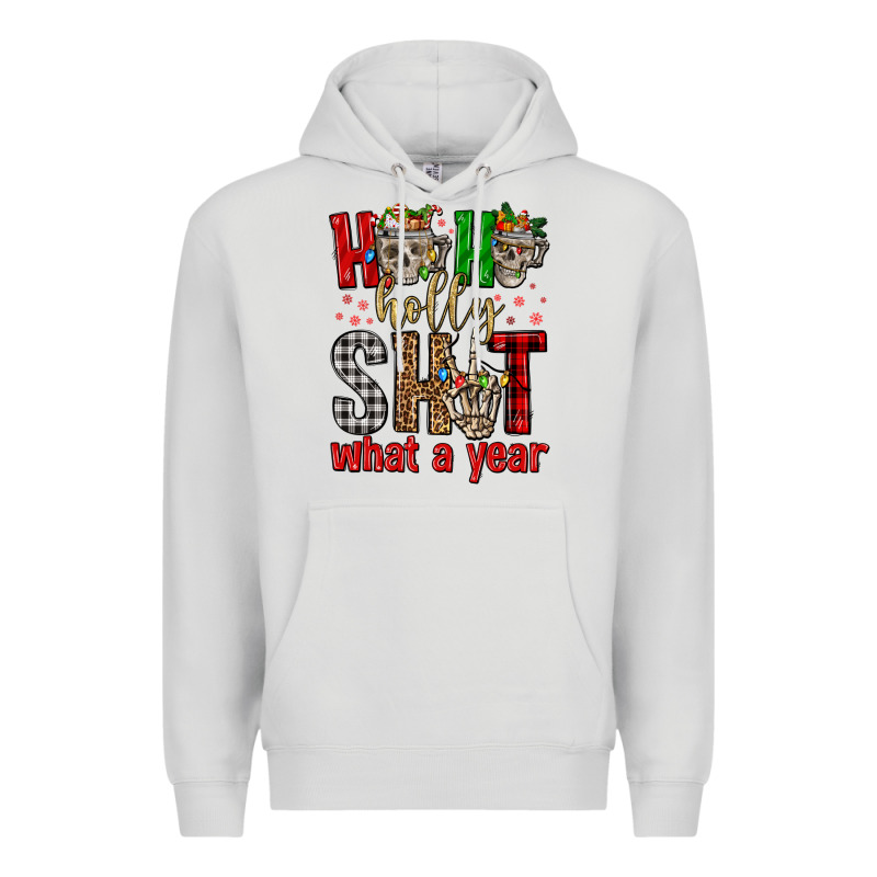Ho Ho Holly Shit What A Year Premium Hoodie by FaDigitalArtStudio | Teevron