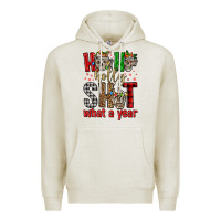 Oatmeal Heather ho ho holly shit what a year Premium Hoodie - FaDigitalArtStudio