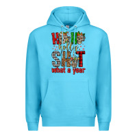 Ocean Blue ho ho holly shit what a year Premium Hoodie - FaDigitalArtStudio