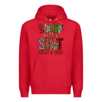 Red ho ho holly shit what a year Premium Hoodie - FaDigitalArtStudio