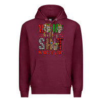 Burgundy ho ho holly shit what a year Premium Hoodie - FaDigitalArtStudio