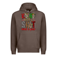 Coffee ho ho holly shit what a year Premium Hoodie - FaDigitalArtStudio