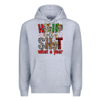 Heather Grey ho ho holly shit what a year Premium Hoodie - FaDigitalArtStudio
