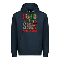 Navy ho ho holly shit what a year Premium Hoodie - FaDigitalArtStudio