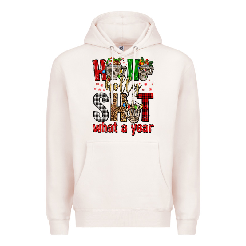 Ho Ho Holly Shit What A Year Premium Hoodie by FaDigitalArtStudio | Teevron