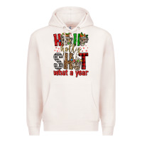 Pale Pink ho ho holly shit what a year Premium Hoodie - FaDigitalArtStudio