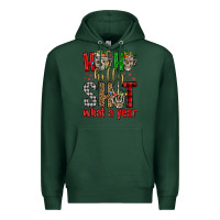 Sports Green ho ho holly shit what a year Premium Hoodie - FaDigitalArtStudio