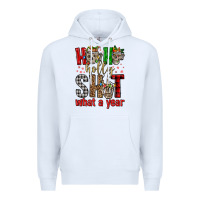 White ho ho holly shit what a year Premium Hoodie - FaDigitalArtStudio