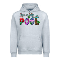 Heather Grey life is better İn the pool Urban Hoodie - CowhideDigitalArt