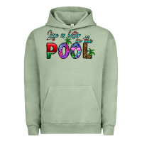 Pigment Oil Green life is better İn the pool Urban Hoodie - CowhideDigitalArt