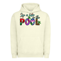 Pigment Pistachio life is better İn the pool Urban Hoodie - CowhideDigitalArt