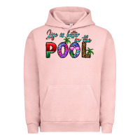 Pigment Salmon life is better İn the pool Urban Hoodie - CowhideDigitalArt