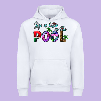 Life Is Better İn The Pool Urban Hoodie Designed By Cowhidedigitalart