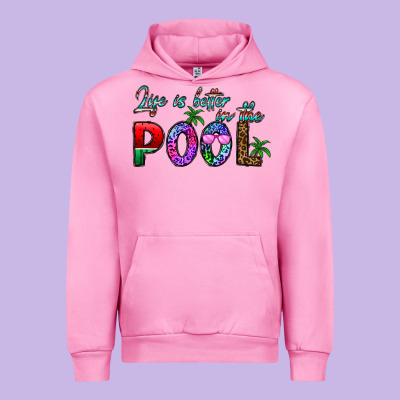 Life Is Better İn The Pool Urban Hoodie Designed By Cowhidedigitalart