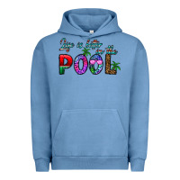 Pigment Pebble Blue life is better İn the pool Urban Hoodie - CowhideDigitalArt
