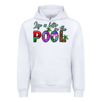 White life is better İn the pool Urban Hoodie - CowhideDigitalArt